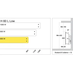 Best H60 L elradiator, 230V, 600W, hvid, 7-11 m² Tilbud|Elradiatorer