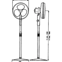 Gordon gulvventilator 40 i hvid Gulvventilatorer|Thermex