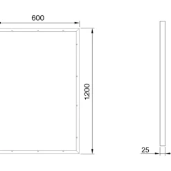 Clearance Green:ID Click-Fit indbygningsramme for LED panel, 60x120 cm, hvid Led Paneler