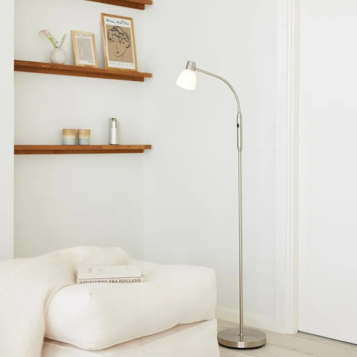 Online Hudson gulvlampe, 1-armet, stål Gulvlamper