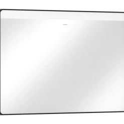 New Xarita Lite Q spejl med lys, 100x70 cm, sort Spejle Med Lys