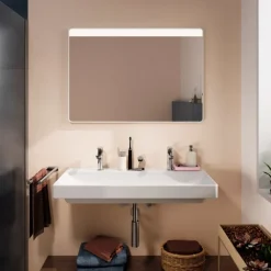 Hot Xarita Lite Q spejl med lys, sensor, 100x70 cm, hvid Spejle Med Lys