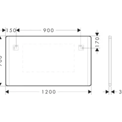 Online Xarita Lite Q spejl med lys, sensor, 120x70 cm, hvid Spejle Med Lys