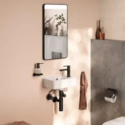 Discount Xarita Lite Q spejl med lys, sensor, 36x70 cm, sort Spejle Med Lys