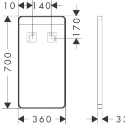 Discount Xarita Lite Q spejl med lys, sensor, 36x70 cm, sort Spejle Med Lys