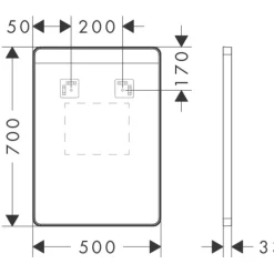 Hot Xarita Lite Q spejl med lys, sensor, 50x70 cm, hvid Spejle Med Lys