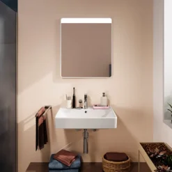Hot Xarita Lite Q spejl med lys, sensor, 60x70 cm, hvid Spejle Med Lys