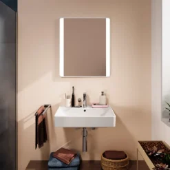 Clearance Xarita Lite Q spejl med lys, sensor, 60x70 cm, hvid Spejle Med Lys