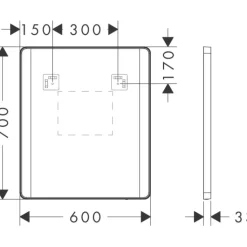 Clearance Xarita Lite Q spejl med lys, sensor, 60x70 cm, hvid Spejle Med Lys