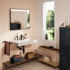 Best Xarita Lite Q spejl med lys, sensor, 80x70 cm, sort Spejle Med Lys