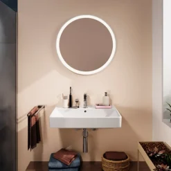 Outlet Xarita Lite S spejl med lys, sensor, Ø70 cm, hvid Spejle Med Lys