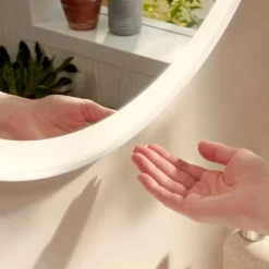 Outlet Xarita Lite S spejl med lys, sensor, Ø70 cm, hvid Spejle Med Lys