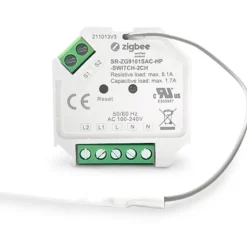 Clearance Mini ZigBee dobbeltafbryder, 2 x 390W Afbrydere