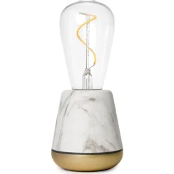 Discount One Smart genopladelig bordlampe, hvid marmor Genopladelige Lamper