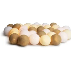 Outlet Creamy White lyskæde, 20 kugler Tilbud|Lyskæder