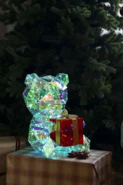 Hot bamse med diamant effekt og lys Tilbud|Julepynt Med Lys