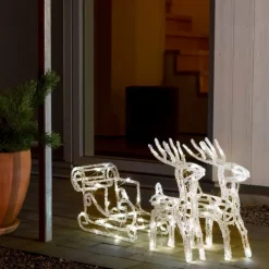 Hot julelandsskab rensdyr med slæde Julepynt Med Lys