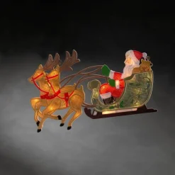 julemand med rensdyr til vinduet Julepynt Med Lys