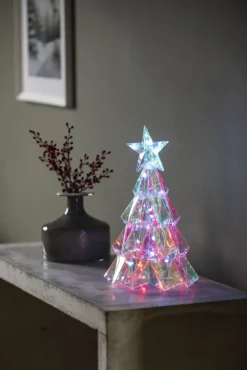 Clearance juletræ med diamant effekt og lys, 30cm Julepynt Med Lys