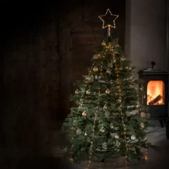 Best juletræslys med topstjerne, guld Juletræslys