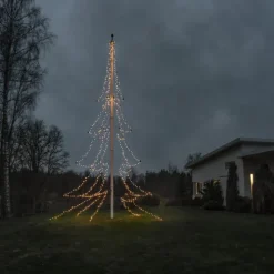New lyskæde til flagstang, 680 ravfarvede lys, 9 meter Udendørs Julelys