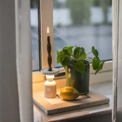 Sale Nantes genopladelig bordlampe med lysestage holder, Udendørs Bordlamper|Genopladelige Lamper