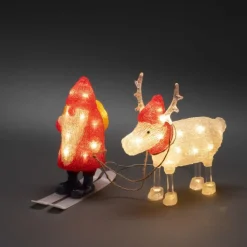 Hot nisse med rensdyr Julepynt Med Lys