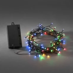 Discount udendørs lyskæde, batteri, 240 farvede lys, 23,9 meter Udendørs Julelys