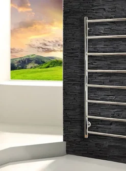 Outlet Polaris håndklædetørrer, el, 50x120 cm,poleret rustfrit stål Håndklædetørrer