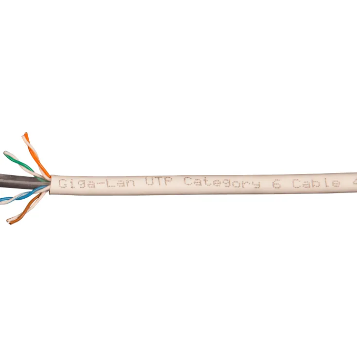 uskærmet datakabel, U/UTP Kat.6, hvid, metervare Internet Kabler