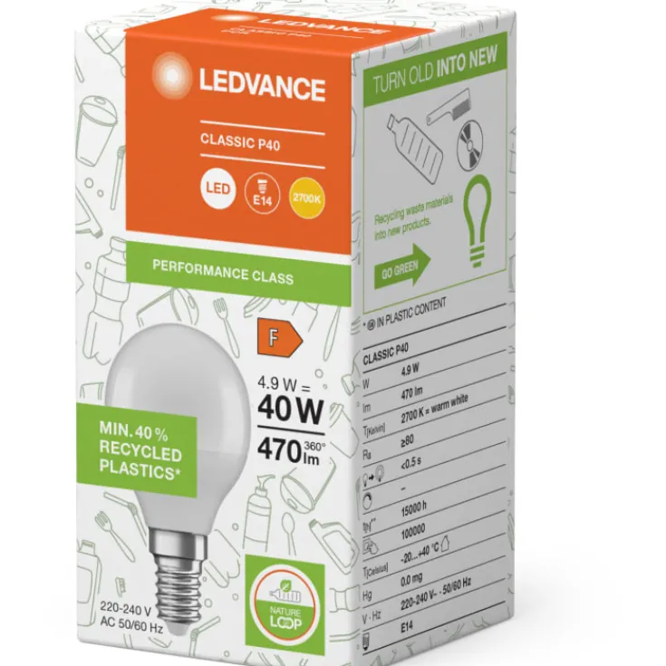 Hot E14 kronepære, 2700K, 4,9W Ledvance