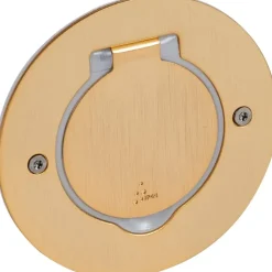 Outlet gulvstikkontakt, 2 modul, messing Stikkontakter