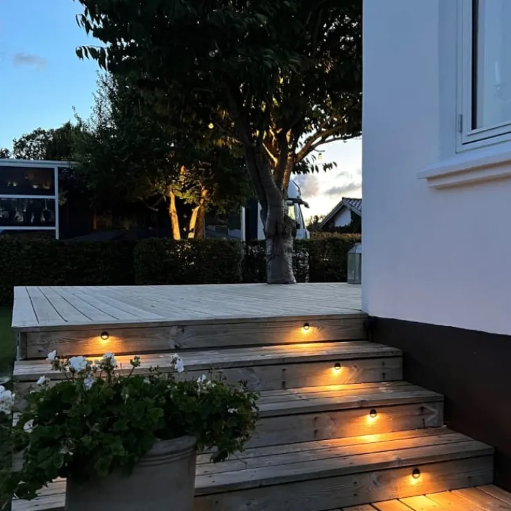 New Light By Juhl Saga trappespots til indbygning, sølv Udendørs Spots