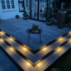 Online Light By Juhl Saga trappespots til indbygning, sølv, 10-pak Udendørs Spots