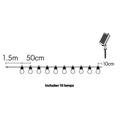 Clearance Antheia Festoon solcelle lyskæde, 5 meter Lyskæder