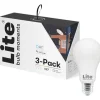 Discount E27 standardpære, 2700K-6500K, 8,5W, 3-pak Lyskilder