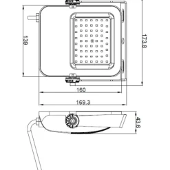 Outlet Floodlight projektør, 4000K, Tilbud|Projektører