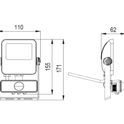 Outlet Floodlight projektør med sensor, 4000K, 10W Tilbud|Projektører