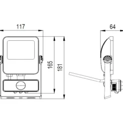 Hot Floodlight projektør med sensor, 4000K, 20W Tilbud|Projektører