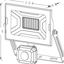 New Floodlight projektør med sensor, 4000K, 30W Projektører