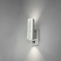 New Marinus Sleek udendørs væglampe med sensor, rustfrit stål Udendørs Væglamper