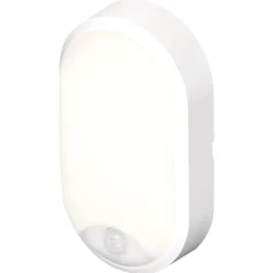 Pylus Oval udendørs væglampe med sensor, hvid Udendørs Væglamper