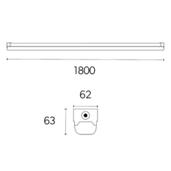Hot Torre lysarmatur med nødlys & sensor, 30-60W, 180 cm Tilbud|Led Armaturer