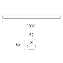 Hot Torre lysarmatur med nødlys, 30-60W, 180 cm Tilbud|Led Armaturer