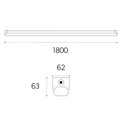Outlet Torre lysarmatur med sensor, 30-60W, 180 cm Led Armaturer