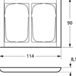 Hot LK Fuga Softline 63 ramme, 2x1,5 modul, vandret, Rammer|Fuga Softline