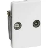 LK Fuga TD263D antenneudtag, TV og Radio sløjfedåse, 1,5 modul, hvid Antennestik/Coax