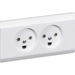 Sale LK Opus 66 dobbelt stikkontakt m/jord planforsænket, Stikkontakter|Opus 66 Stikkontakter