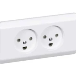 Sale LK Opus 66 dobbelt stikkontakt m/jord planforsænket, Stikkontakter|Opus 66 Stikkontakter