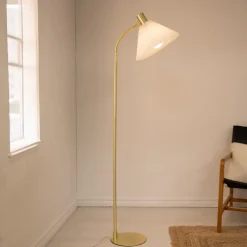 Best Mira gulvlampe, børstet messing Gulvlamper